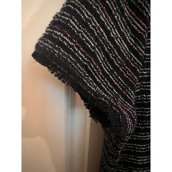 Loft Women's Tweed Button Trim Mini Sheath Dress 10 Navy Blue Classic Elegance - Picture 5 of 8